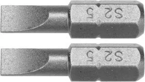 Бита 5х25мм 1/4" (2шт) AlSl S2 Yato YT-77892