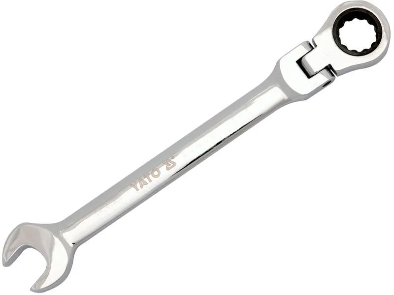 Ключ рожково-накидной с трещоткой шарнирный 17мм CrV Yato YT-1683
