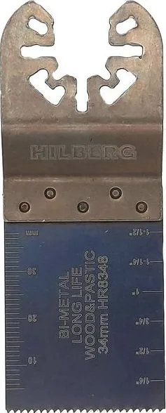 Полотно пильное погружное по древесине и пластику Bi-M 34х40х18TPI Hilberg HR8348