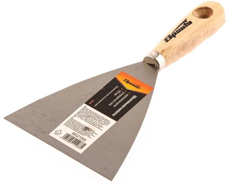 Шпательная лопатка из углеродистой стали 100мм деревянная ручка Sparta (852185)
