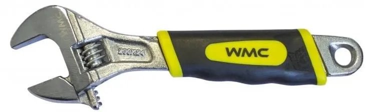 Ключ разводной с прорезиненной рукояткой 200мм (захват 0-24мм) WMC Tools 649200