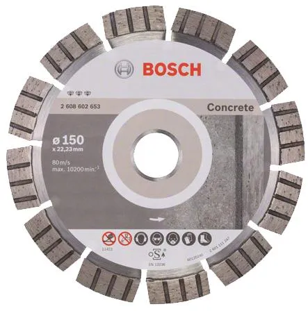 Алмазный круг 150х22мм по бетону сегмент. Turbo Best For Concrete Bosch (2608602653)