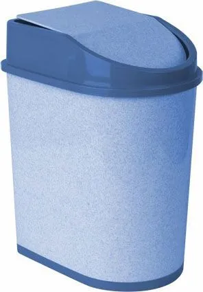 Контейнер для мусора 8л (голубой мрамор) IDEA (М2481)
