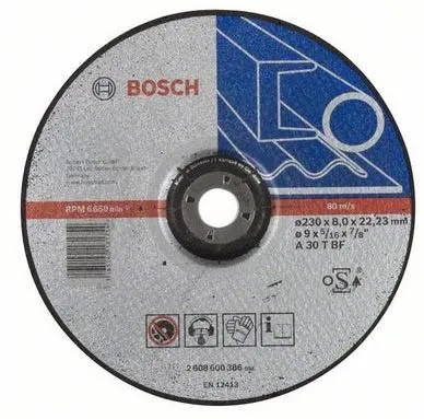 Круг обдирочный 230х8x22.2мм для металла Bosch (2608600386)