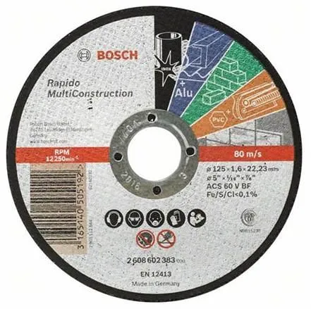 Круг отрезной 125х1.6x22.2мм универс. Multi Construction Bosch (2608602383)