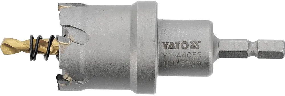 Сверло корончатое режущее по металлу TCT 32мм 1/4'' Yato YT-44059