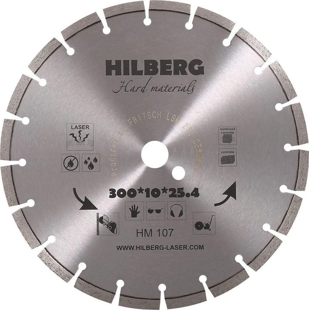 Диск алмазный отрезной 300 Hard Materials Laser Hilberg HM107
