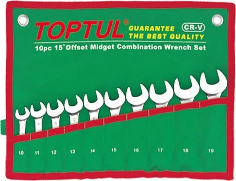 Набор ключей комбинированных 10-19мм 10 предметов Toptul (GAAA1002)