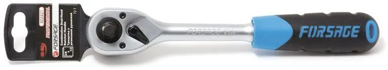 Трещотка реверсивная двухсторонняя с резиновой ручкой 1/2"-3/8" Forsage F-802421