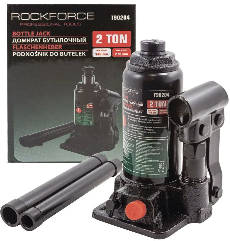 Домкрат бутылочный с клапаном 2т Rock Force RF-T90204(DS)