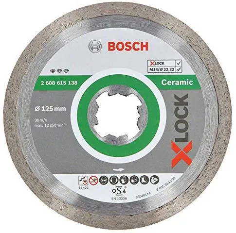Алмазный круг 125х22.2мм по керамике сплошной X-LOCK Standard for Ceramic Bosch (2608615138)