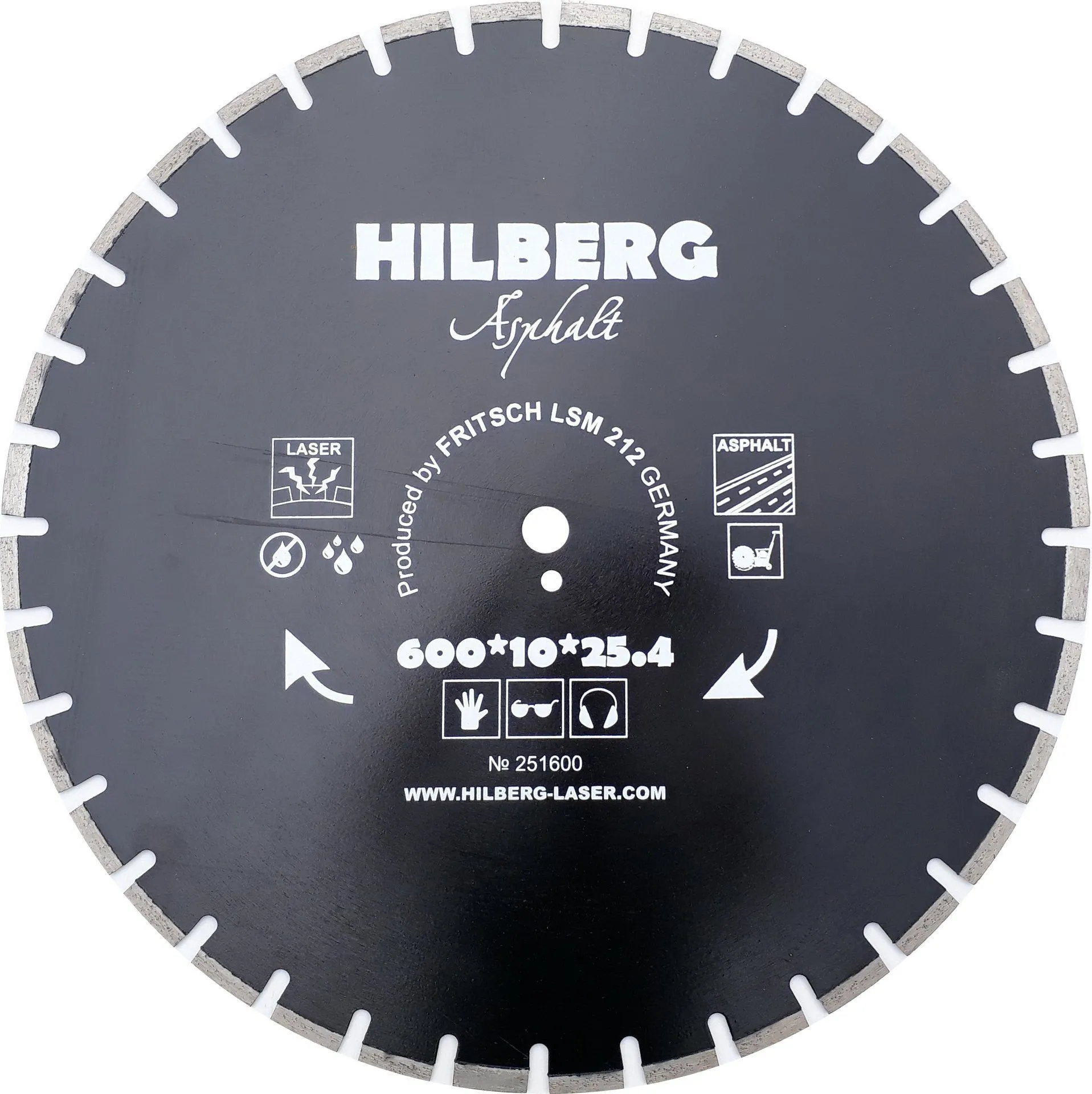 Диск алмазный отрезной по асфальту 600x25.4 Hilberg Hard Materials Laser 251600