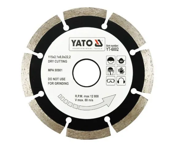 Круг алмазный 115x22,2мм (сегмент) Yato YT-6002
