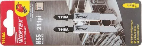 Пилки лобз. T118А по металлу 2шт. Wortex (WJT118AA211)