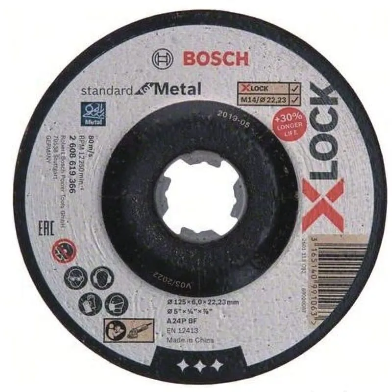 Обдирочный круг X-LOCK 125х6х22.23 мм Standard for Metal Bosch (2608619366)