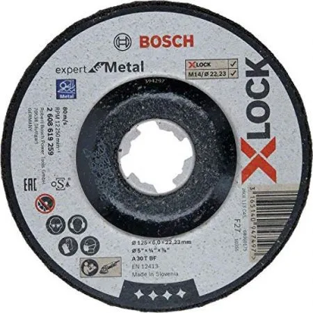Диск обдирочный X-LOCK Expert for Metal 125x6x22.23мм Bosch (2608619259)
