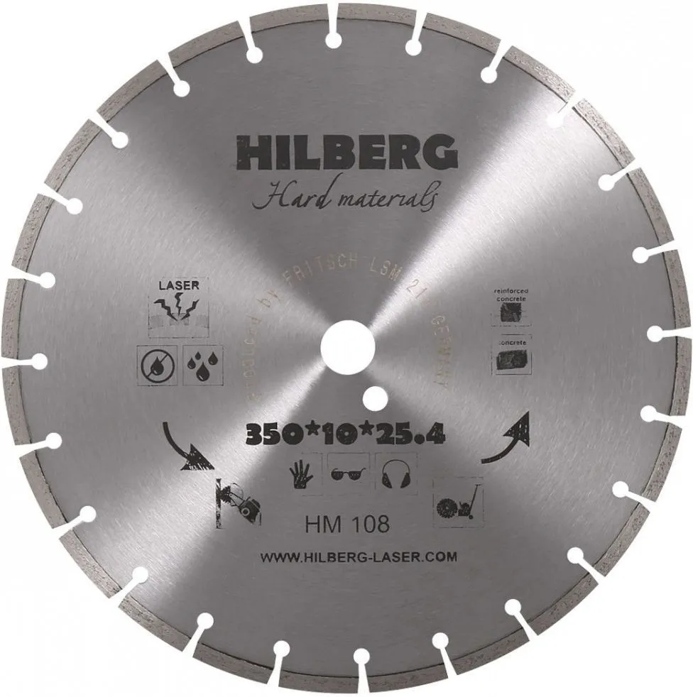Диск алмазный отрезной 350 Hard Materials Laser Hilberg HM108