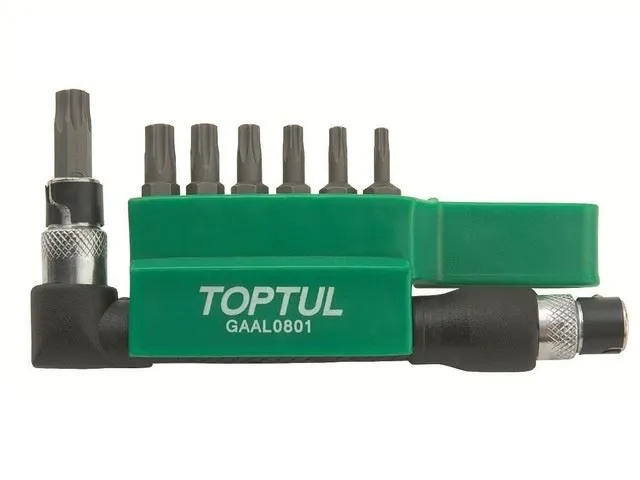 Набор бит "TORX" 1/4" Т10-Т40 30мм 8шт TOPTUL (GAAL0801)