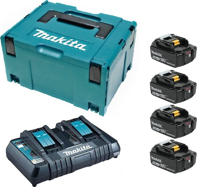 Набор PowerPack аккумулятор BL1850B 5.0Ah 4шт + зарядное DC18RD Makita (199591-7)