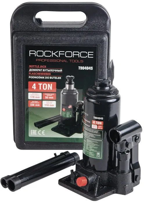 Домкрат бутылочный 4т с клапаном Rock Force RF-T90404-S