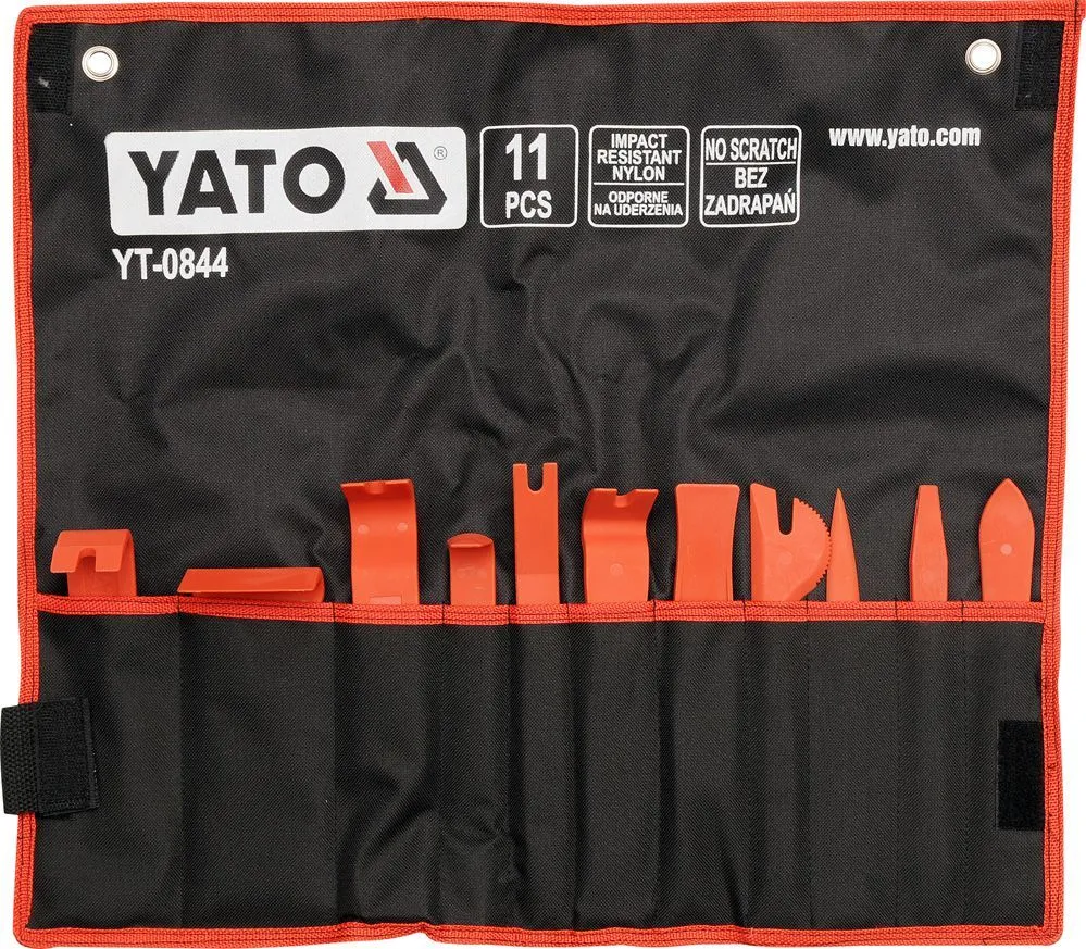 Набор съёмников крепежа обивки пластмассовые (11пр) Yato YT-0844