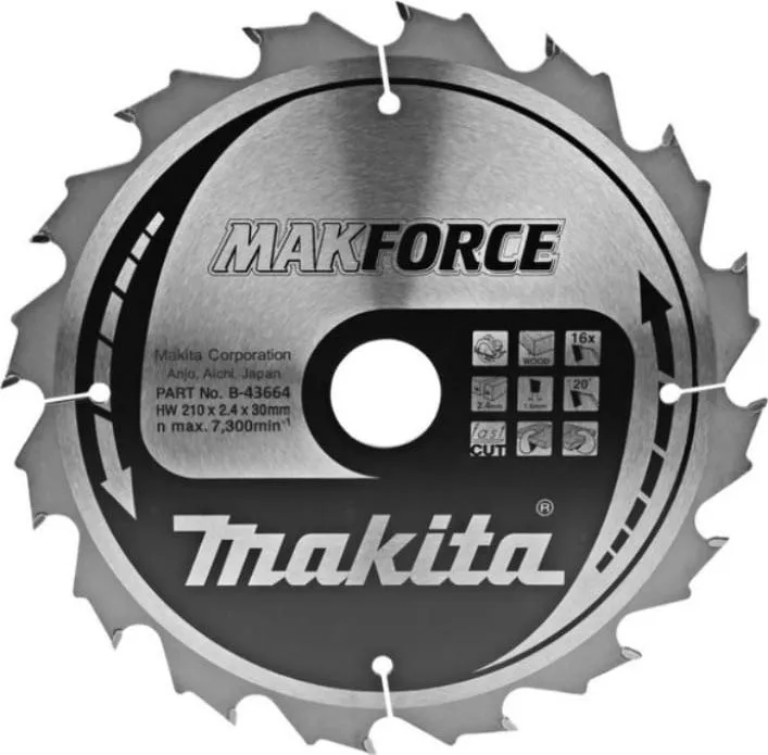 Диск пильный по дереву 210мм MakForce Makita (B-43664)