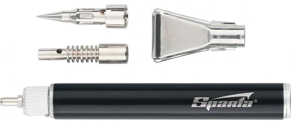Горелка газовая тип карандаш + 2 насадки для пайки 200мм Sparta (914185)