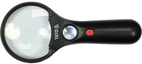 Лупа ручная с подсветкой LED 3х/45х Yato YT-73845