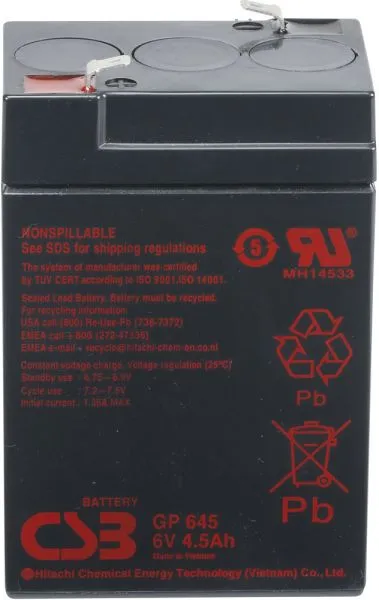 Аккумуляторная батарея CSB F1 6V/4.5Ah (GP 645)