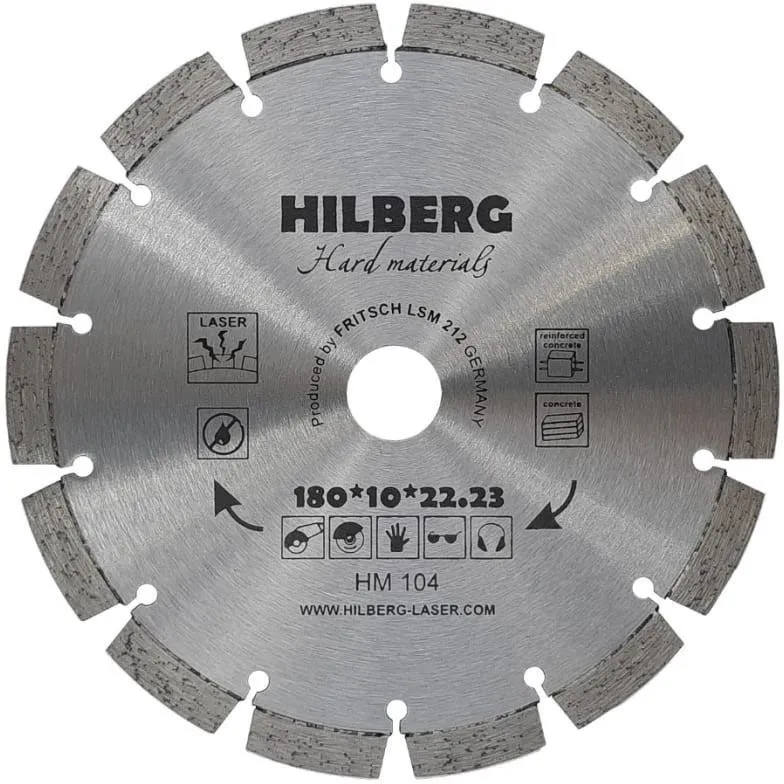 Алмазный диск Hard Materials Laser 180x10x22.23мм Hilberg HM104