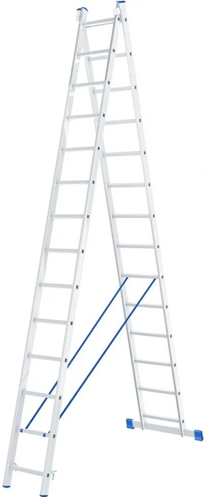 Лестница двухсекционная алюминиевая 14 ступеней Сибртех (97914)