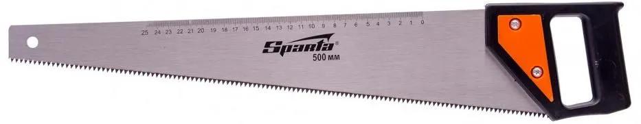 Ножовка по дереву 500мм 5-6TPI каленый зуб линейка Sparta (232365)