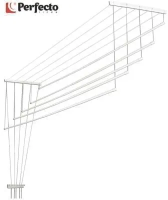 Сушилка для белья потолочная алюминиевая телескопическая 1.2-2м 5 стержней белая PERFECTO LINEA (36-001220)
