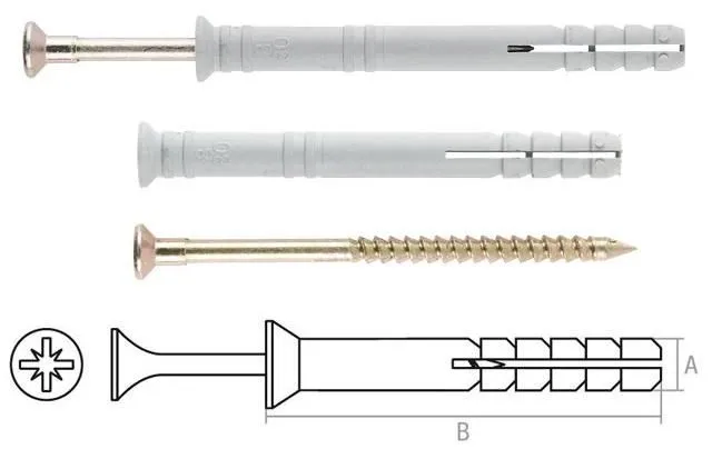 Дюбель-гвоздь 8х160мм полипропилен потай 50шт Starfix (SM-43014-50)