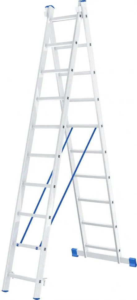 Лестница двухсекционная алюминиевая 10 ступеней Сибртех (97910)