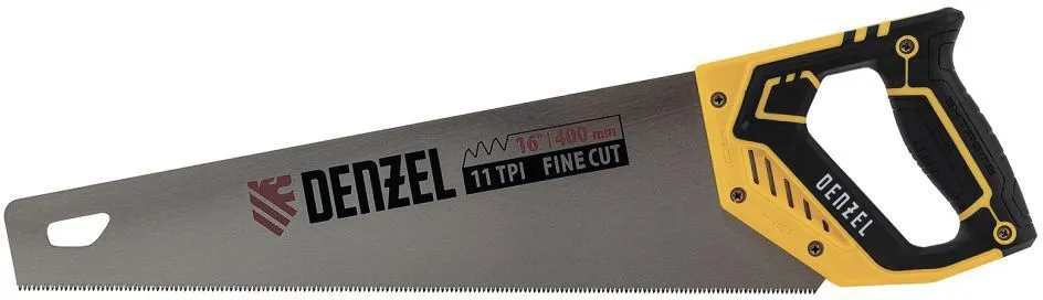 Ножовка по дереву 400мм 11 TPI зуб 3D Denzel (24146)