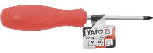 Отвертка крестовая магнитная PH1х75мм CrV 6150 Yato YT-25676