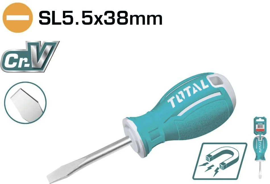 Отвертка шлицевая SL5.5 38мм Total TSDRSSL5038