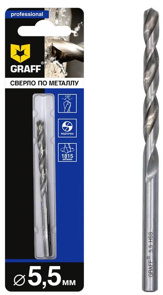 Сверло по металлу 5.5мм Graff (725593)