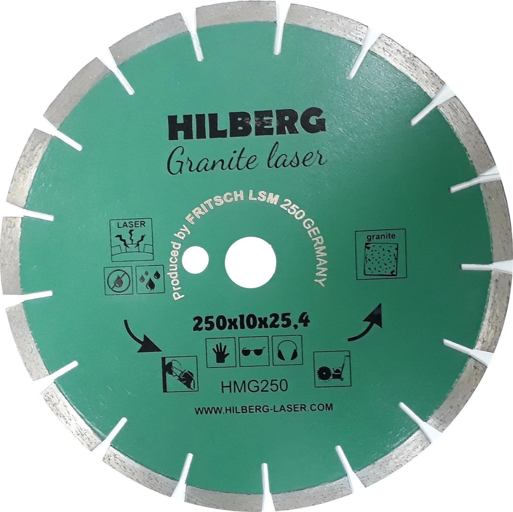 Диск алмазный отрезной 250x25.4 Hilberg Granite Laser HMG250