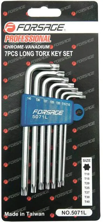 Набор ключей TORX Г-образных длинных 7пр. Forsage F-5071L