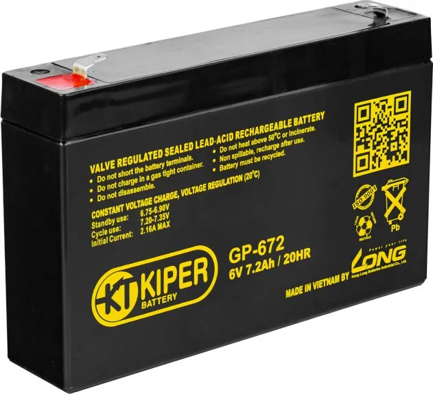 Аккумуляторная батарея Kiper F1 6V/7.2Ah (GP-672)