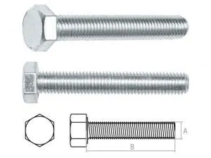 Болт М8х45 мм шестигр., цинк, кл.пр. 5.8, DIN 933 (5 кг.) STARFIX (SMV1-15498-5)