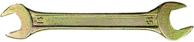 Ключ рожковый 14х15мм желтый цинк Сибртех (14308)