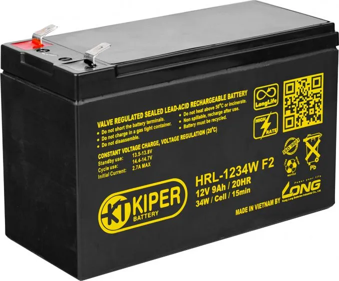 Аккумуляторная батарея Kiper F2 12V/9Ah (HRL-1234W)