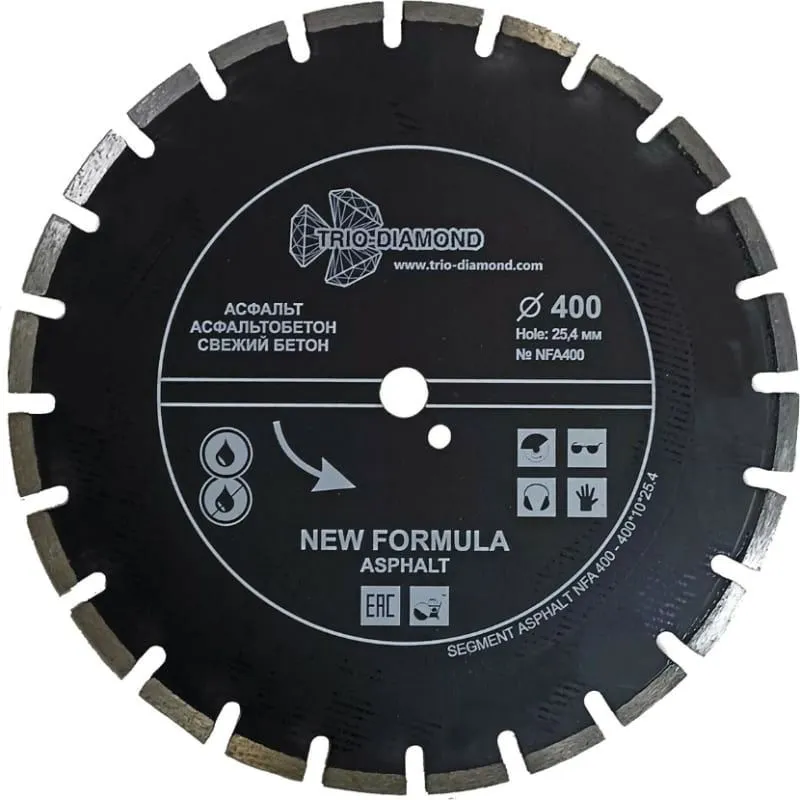 Алмазный диск New Formula Asphalt 400x10x25.4/12мм Trio-diamond NFA400