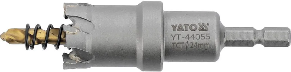 Сверло корончатое режущее по металлу TCT 24мм 1/4'' Yato YT-44055
