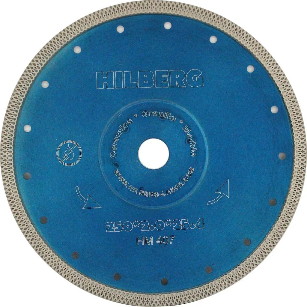 Диск алмазный 250 турбо ультратонкий Х тип Hilberg НМ407