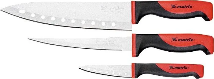Набор ножей поварских "SILVER TEFLON" 200/160/80мм 3шт тефлоновое покрытие Matrix Kitchen (79148)