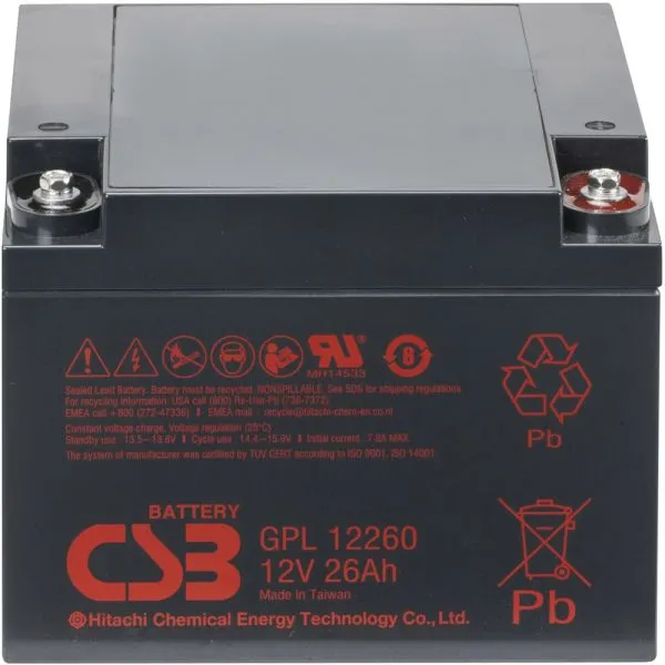 Аккумуляторная батарея CSB 12V/26Ah (GPL 12260)